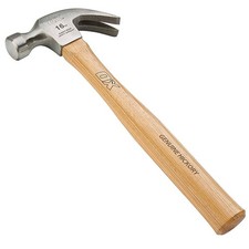 MARTELLO CURVO CON MANICO IN LEGNO TESTA TONDA 250GR PER MURATORE CARPENTIERE