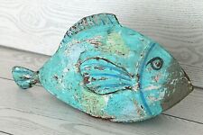 PESCE in METALLO Cm 26 SOPRAMMOBILE ARREDAMENTO MARINO CASA VACANZE MARE HOTEL