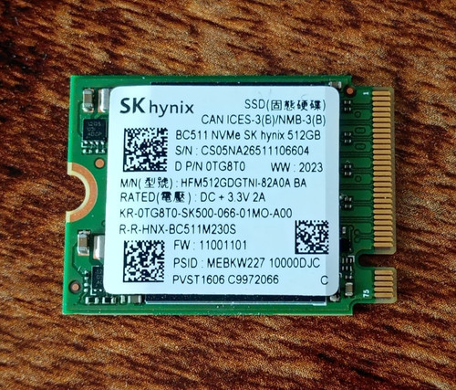 Ssd bc511 nvme 512gb solid - m.2,