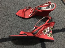 Mario Bologna linea B&B sandali scarpe tg 37, raso rosso, ottime condizioni