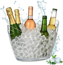 Secchio per Il Ghiaccio, Cestello 6L, Portaghiaccio per Birra, Vino, Champagne, 