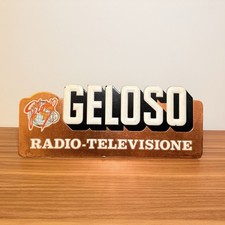CARTELLINO PUBBLICITARIO VINTAGE RADIO TV GELOSO CARTONATO ANNI 60 INSEGNA RARO