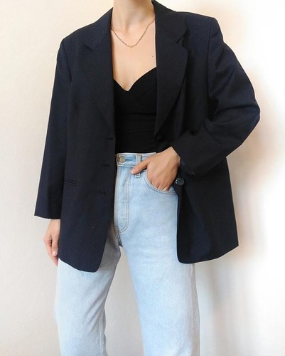 Giacca elegante blu lana - giacca,