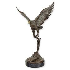 9934744-DS Scultura In Bronzo Aquila In Volo 50X32X21Cm, 4,4 Kg