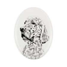 Setter inglese lapide con foto