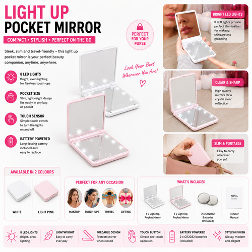 Led light pocket - pocket, mirror