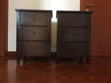 Coppia di comodini in legno stile inglese artigianali 