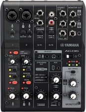 YAMAHA AG06 MK2 BLACK Mixer 6 Canali per Live Streaming con Scheda Audio Usb  