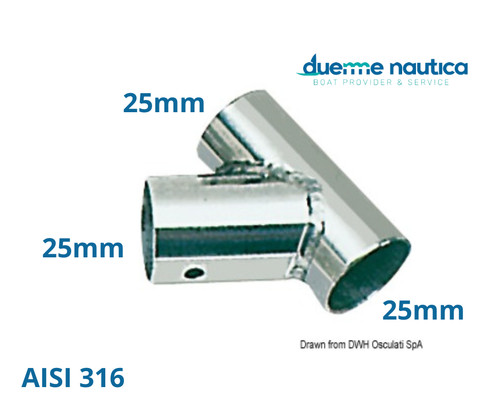 Raccordo inox inclinato - inox, 60°