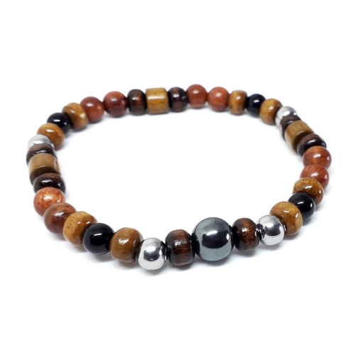 Bracciale con perle - in, legno