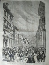 Stampa antica Veduta Genova Liguria Xilografia originale 1859 Crapelet