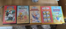Lotto 5 vhs videocassette originale disney, winny puh, paperino, canta con noi