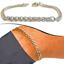 Bracciale catena in acciaio inox da uomo braccialetto grumetta corda moto donna