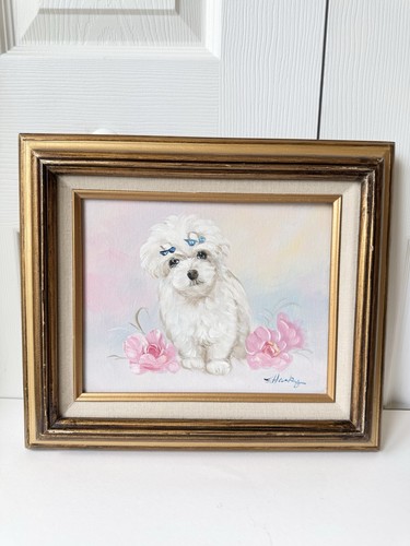 Cucciolo maltese cane - , dipinto