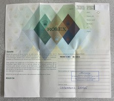 Rolex Submariner NO DATE 14060M Guarantee Warranty Garanzia 2003