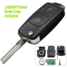 Chiave radio 433 MHz 2 tasti per VW Bora Golf Polo per Seat Ibiza 1J0959753AG