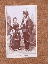 Cosenza nell'800 Contadina e pastore Calabria Moda e costume