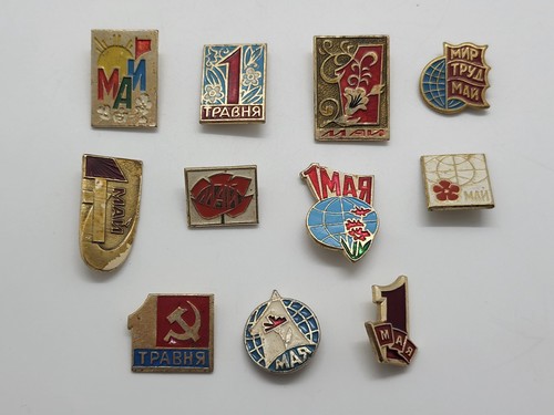 Vintage badges may day - vintage,