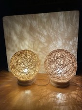 LAMPADA VINTAGE COPPIA ABAT JOIR CORDA BAMBOO NATURAL DESIGN MODERNARIATO ETNICO