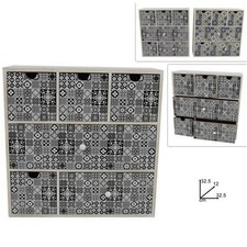 PORTA OGGETTI CASSETTIERA COLONNA CON 6 CASSETTI LEGNO COUNTRY CHIC ARREDAMENTO