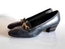 Scarpe vintage Gucci – Made in Italy, in vera pelle nera Mocassini Design Italia