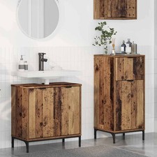 vidaXL Set di mobili per il bagno con cassetto 2 pcs Legno vecchio