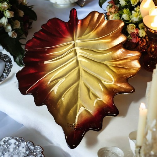 Arda art glass leaf - leaf, dish