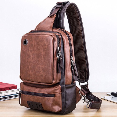 Zaino uomo tracolla pelle - a,