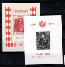 Monaco 1973-74 Michel Bl. 5-6 SS 100% MNH Croce Rosa, Principe Ranieri