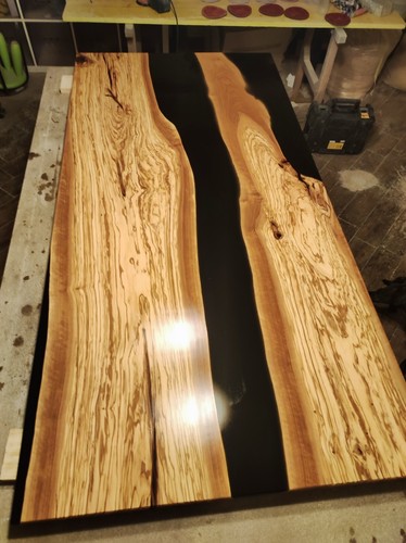 Tavolo legno ulivo resina - tavolo,