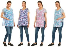 Grembiule da donna design floreale tubazioni tabard con tasca pulizia totale cucina