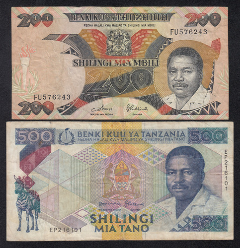 Lotto banconote tanzania 200 - tanzania,