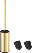 - Portascopino per WC, in Acciaio INOX, Rotondo, Colore: Oro