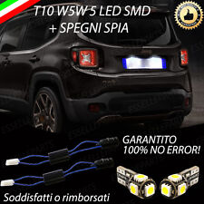 COPPIA LUCI TARGA 5 LED JEEP RENEGADE T10 W5W + SPEGNI SPIA 100% No ERROR