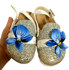MONNALISA, STUPENDI SANDALI ARGENTO FIORI  BAMBINA NR 27