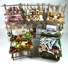 Banchi Mestieri per Pastori Alti Cm 15/16 Macellaio Pescivendolo Salumiere