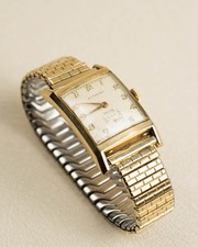 Orologio uomo art deco vintage anni 50 Wittnauer Revue 17 Jewels oro 10 carati