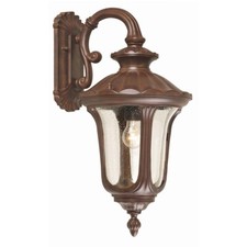 Lampada da Parete Esternaa Lanterna Acciaio Soffiato Bocca Vetro H 56 CM Bronzo