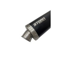 Terminale Scarico Storm by Mivv Oval Nero acciaio per Suzuki Sv 650 2016   2024