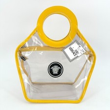 Gianni Versace Medusa Testa Trasparente Vinile Giallo Tote Borsetta Vintage anni 90 Italia