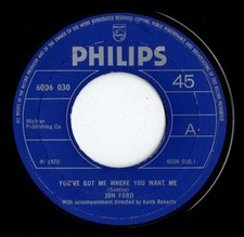 JON FORD You've Got Me Where You Want Me UK 7" ‎6006 030 VG+ 1970 Northern Soul