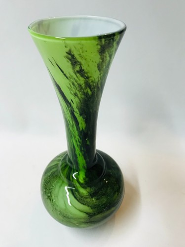 Glasvase grün marmoriert - glasvase,