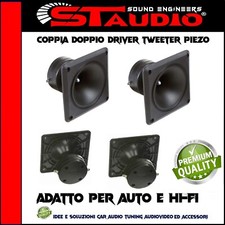 COPPIA Tweeter a Tromba Piezo Elett. Casse Acustiche Amplificate  HI-FI Car SPL