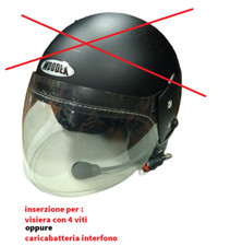 Visiera o caricabatterie casco jet elicotterista con interfono Woodex WS03