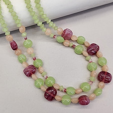 Glass Beaded Necklace Green