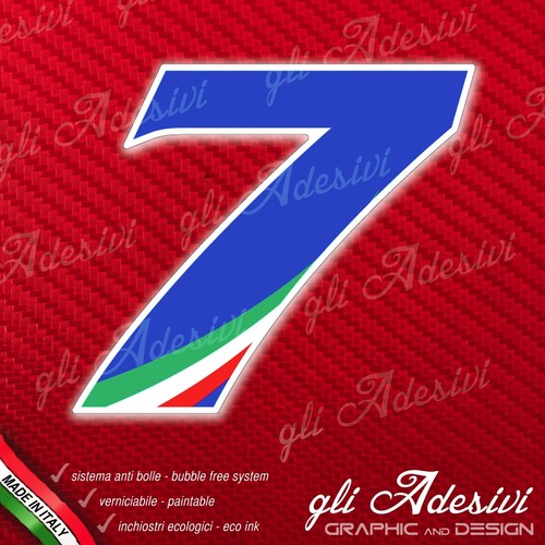 Adesivo stickers numero moto - numero, 7
