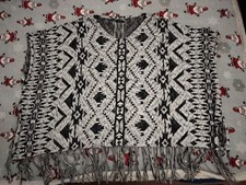 Poncho donna con frange