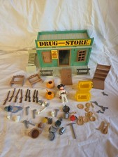 Playmobil vintage Drug Store negozio western ersonaggi  accessori