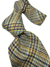 Vintage Byblos Tie Pure Wool Pied De Poule Pattern Multicolor 9,5Cm Handmade