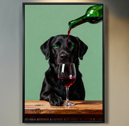 Hund mit rotwein dunkel - mit, rotwein,